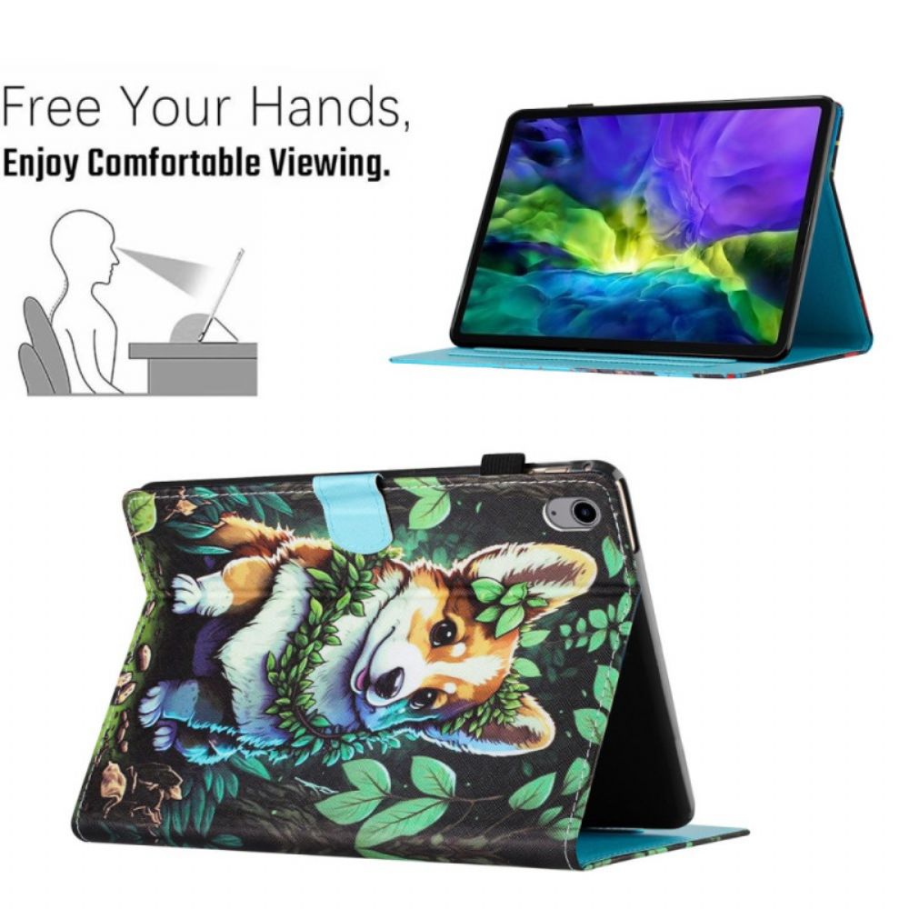 Leren Hoesje Voor Samsung Galaxy Tab S11 Corgi