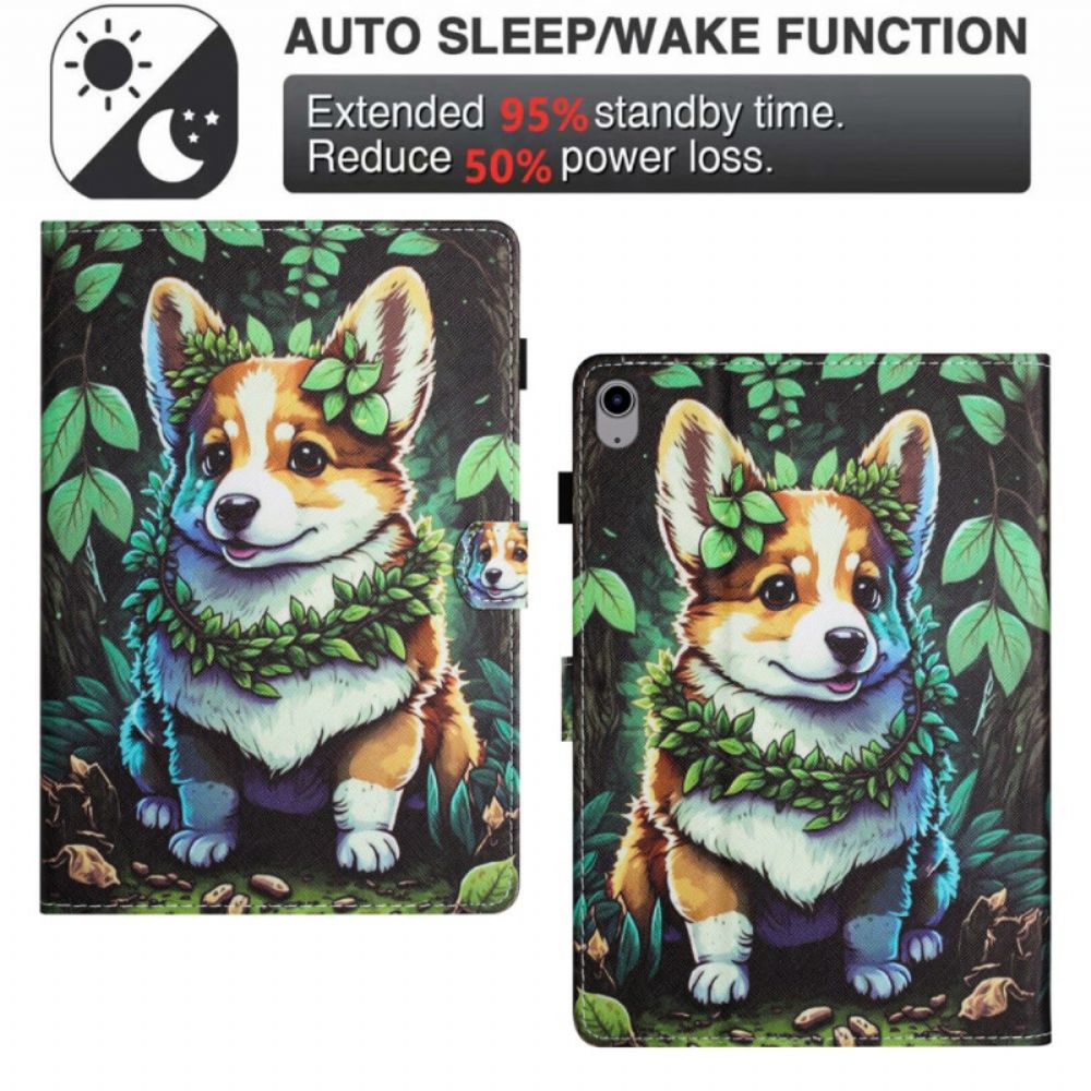 Leren Hoesje Voor Samsung Galaxy Tab S11 Corgi