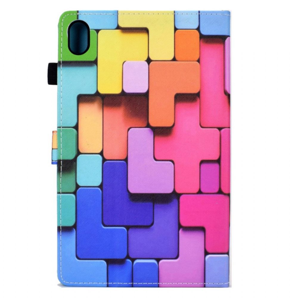 Leren Hoesje Voor Samsung Galaxy Tab S11 Gekleurde Vierkanten