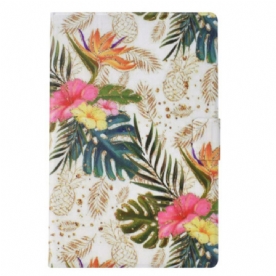 Leren Hoesje Voor Samsung Galaxy Tab S11 Gouden Ananas