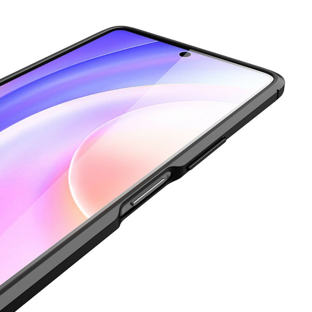 Hoesje voor Honor 50 SE Dubbele Lijn Litchi Leder Effect