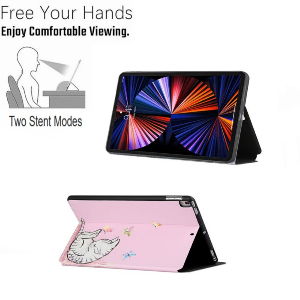 Bescherming Hoesje voor iPad Air (2022) Katje Met Twee Kleppen