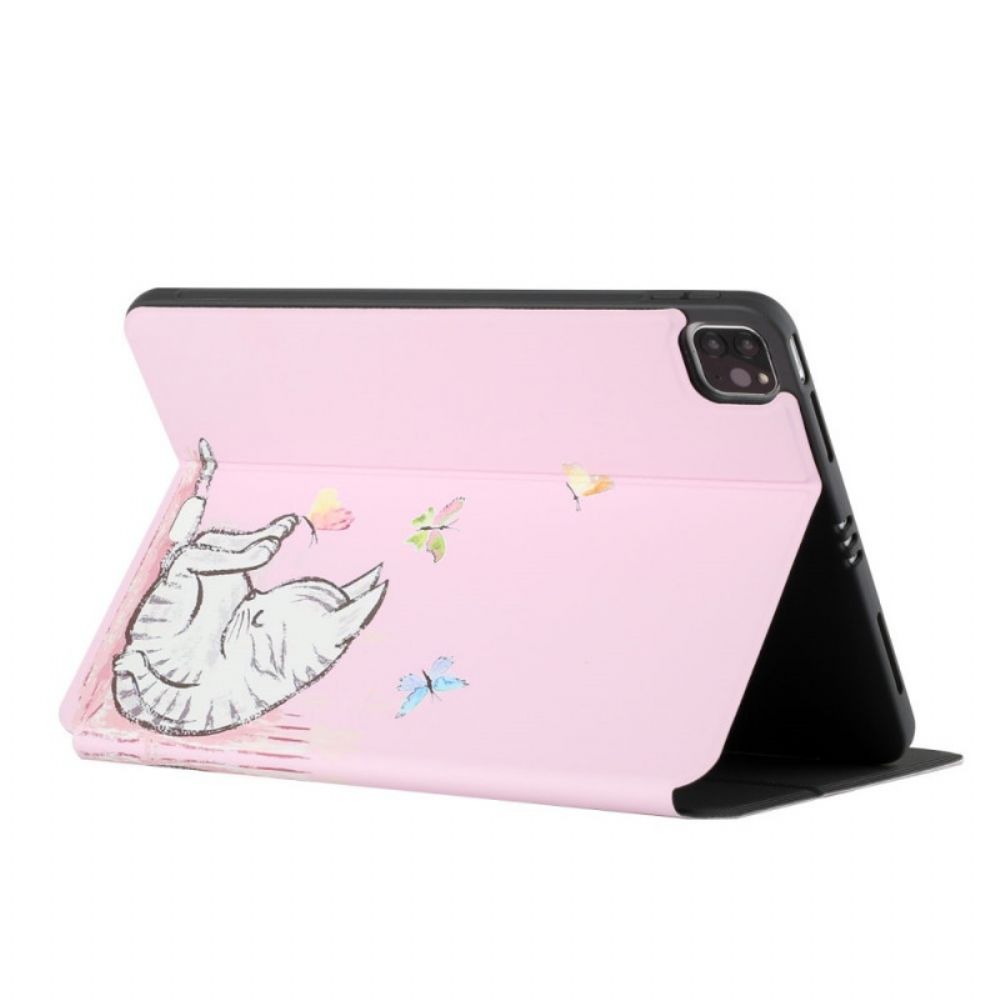 Bescherming Hoesje voor iPad Air (2022) Katje Met Twee Kleppen