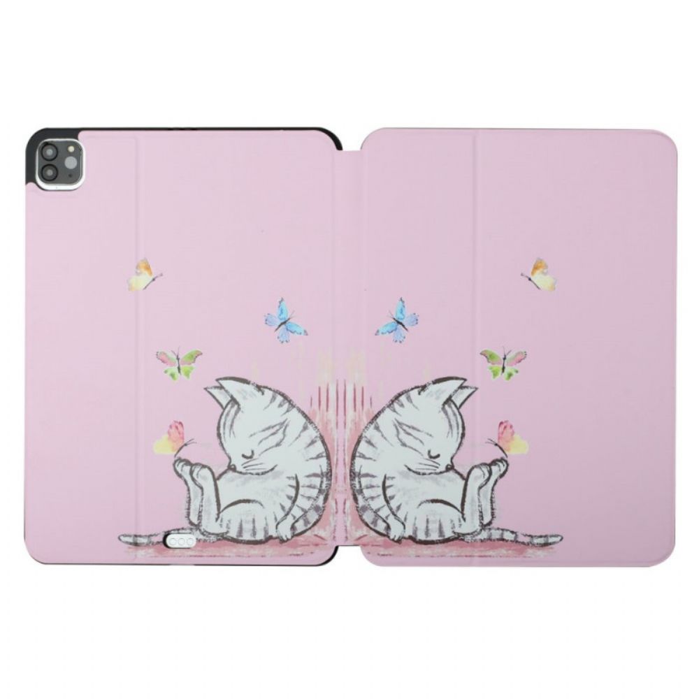 Bescherming Hoesje voor iPad Air (2022) Katje Met Twee Kleppen