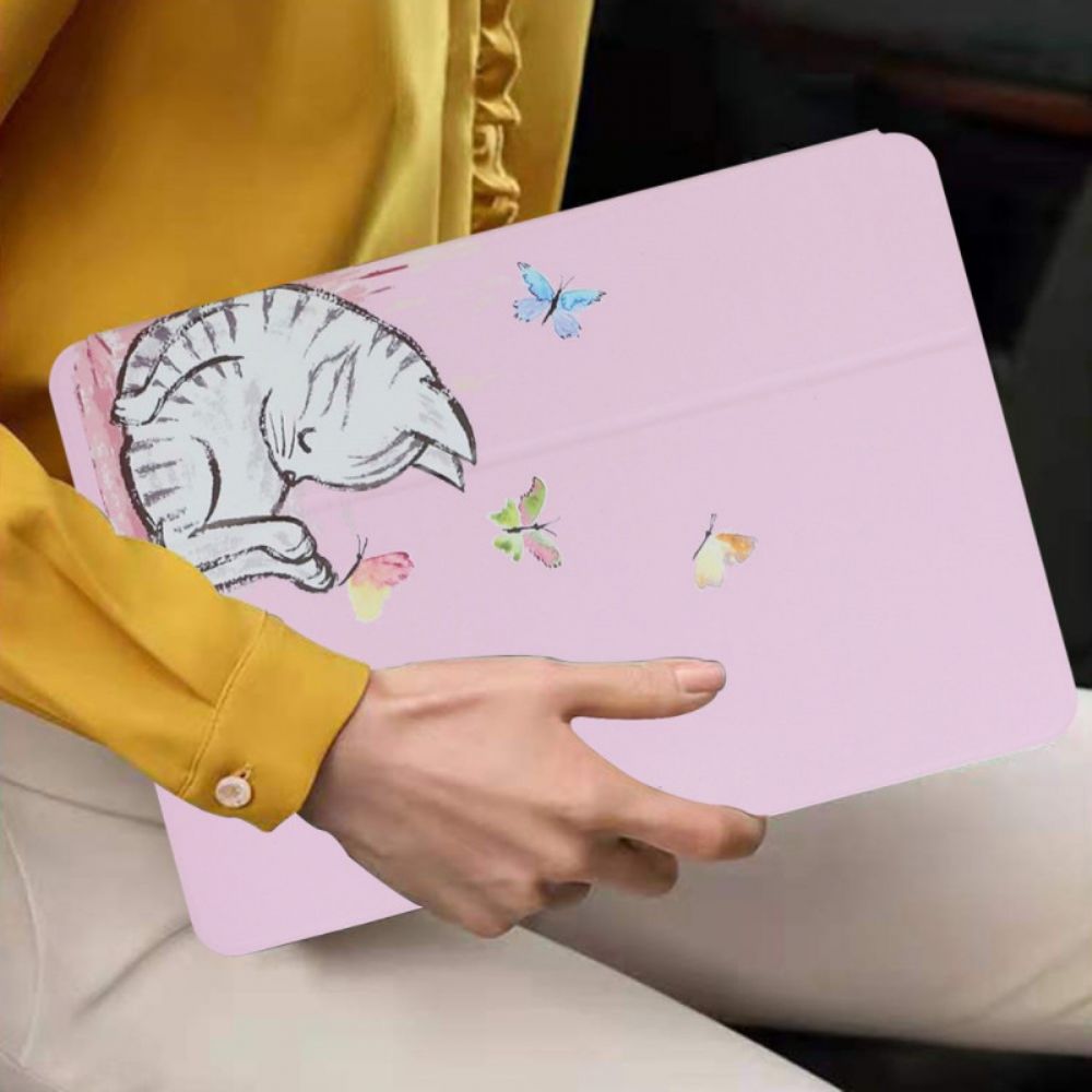 Bescherming Hoesje voor iPad Air (2022) Katje Met Twee Kleppen