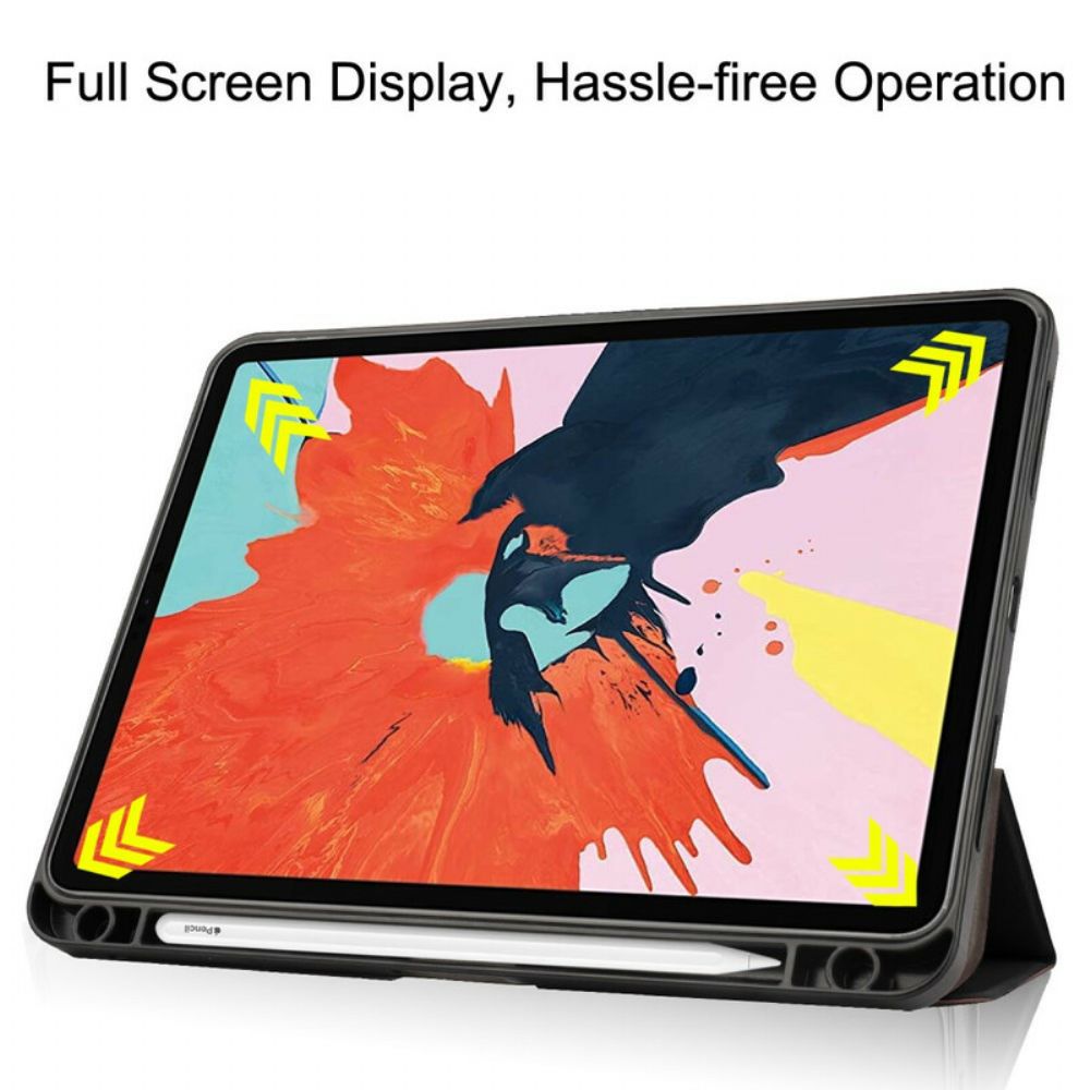 Bescherming Hoesje voor iPad Air (2022) Litchi Lederen Stijl Stylus Houder