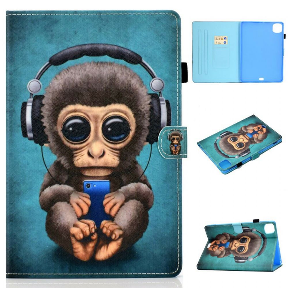 Leren Hoesje voor iPad Air (2022) Aap Verbonden