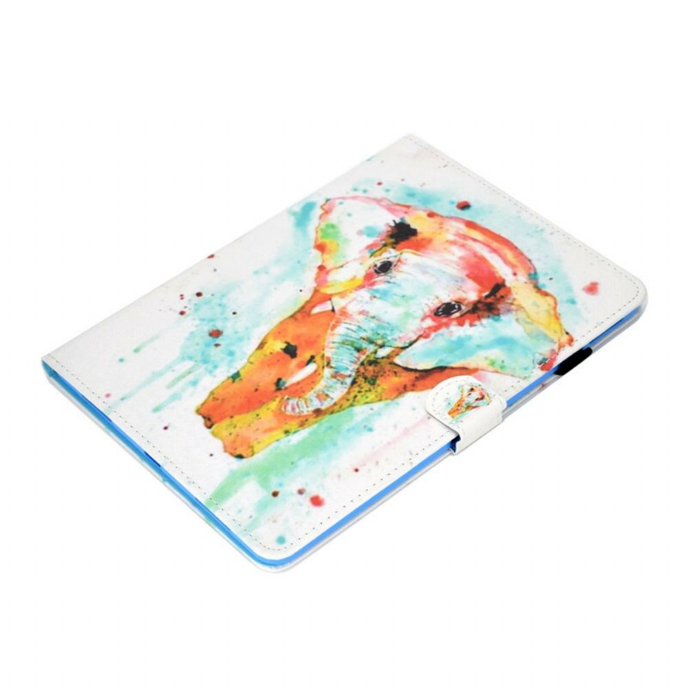 Leren Hoesje voor iPad Air (2022) Aquarel Olifant