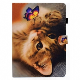 Leren Hoesje voor iPad Air (2022) Mijn Kitten En Vlinder