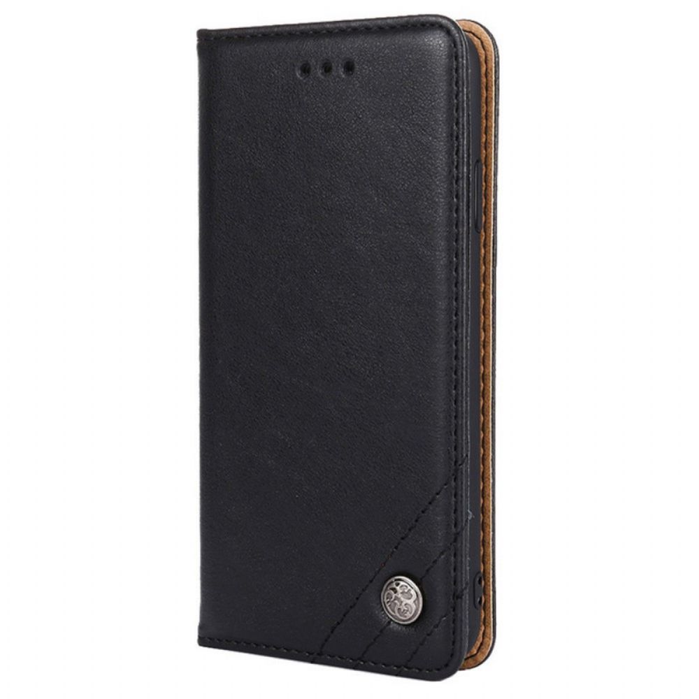Bescherming Hoesje voor Xiaomi Redmi Note 11 Pro 4G / 5G Folio-hoesje Rivet Lederen Stijl