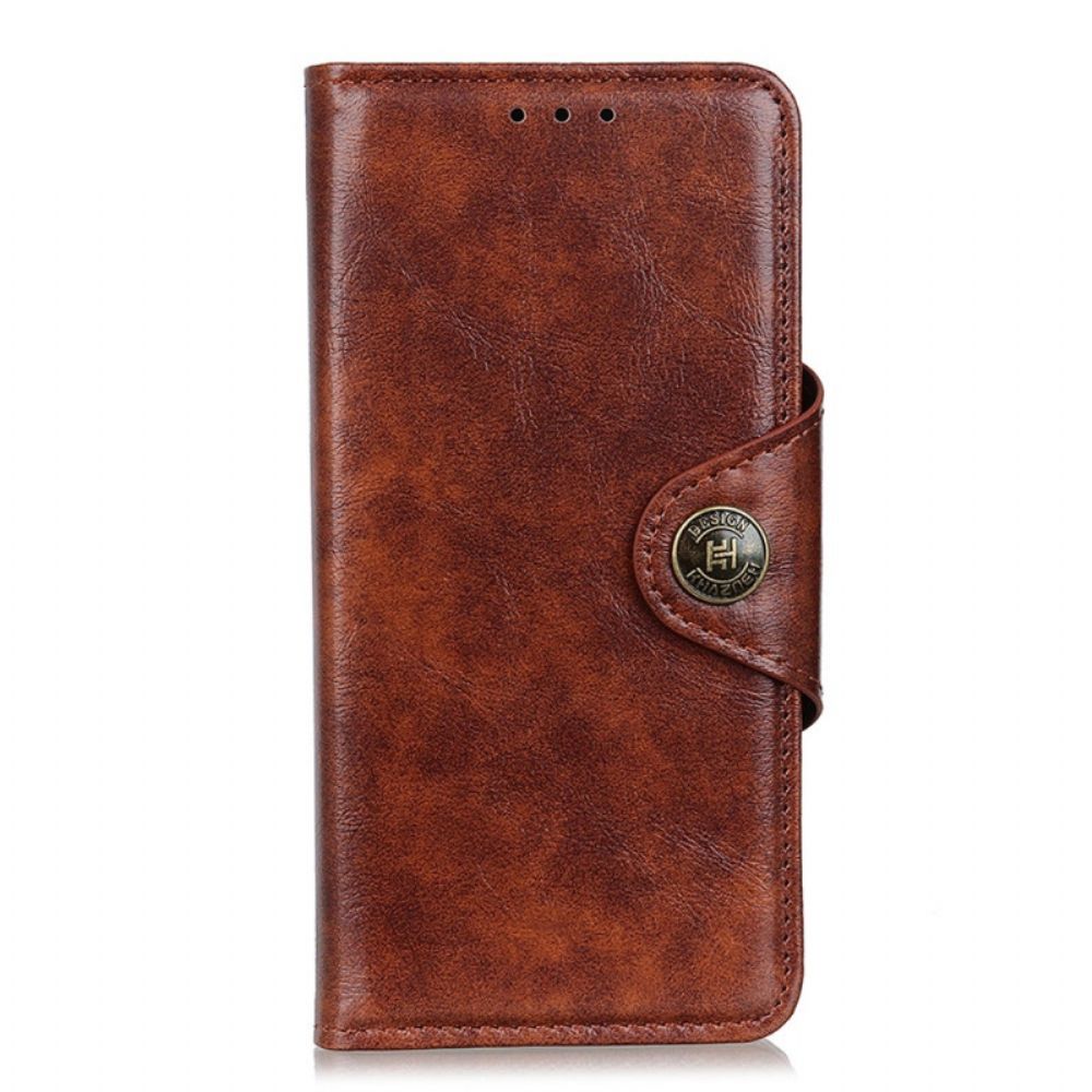 Folio-hoesje voor Xiaomi Redmi Note 11 Pro 4G / 5G Knoop Van Imitatielakleer Khazneh