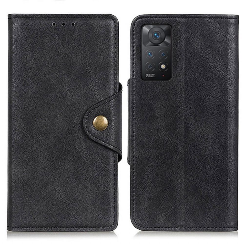 Folio-hoesje voor Xiaomi Redmi Note 11 Pro 4G / 5G Knoop Van Kunstleer