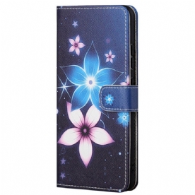Folio-hoesje voor Xiaomi Redmi Note 11 Pro 4G / 5G Met Ketting Maanband Bloemen