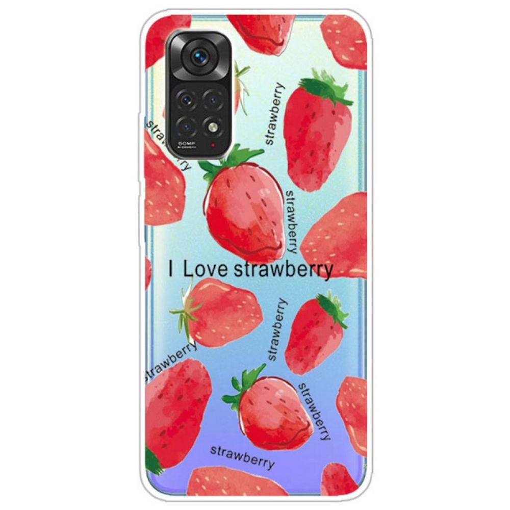 Hoesje voor Xiaomi Redmi Note 11 Pro 4G / 5G Aardbeien / Ik Hou Van Aardbei