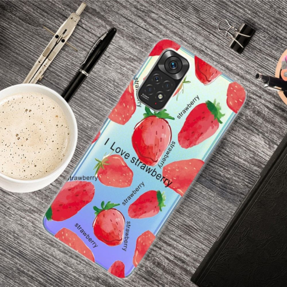 Hoesje voor Xiaomi Redmi Note 11 Pro 4G / 5G Aardbeien / Ik Hou Van Aardbei