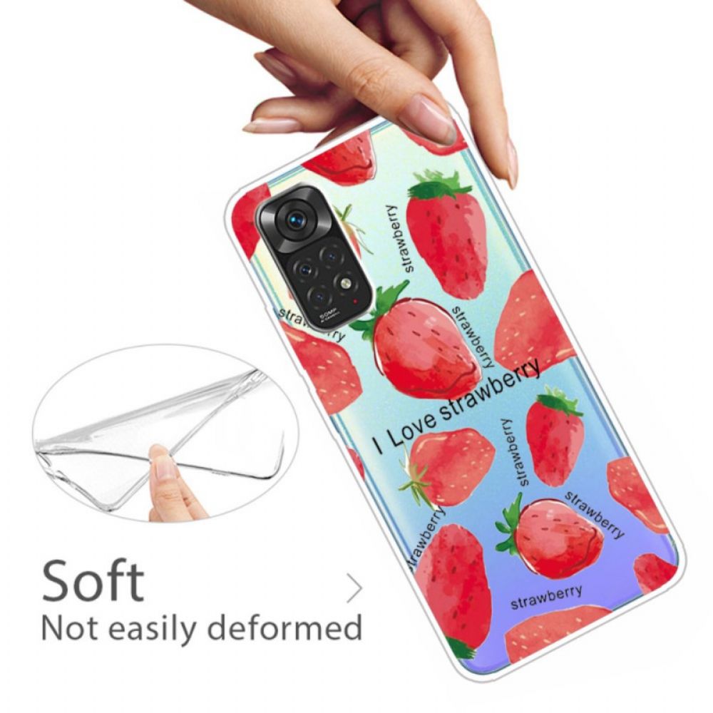Hoesje voor Xiaomi Redmi Note 11 Pro 4G / 5G Aardbeien / Ik Hou Van Aardbei