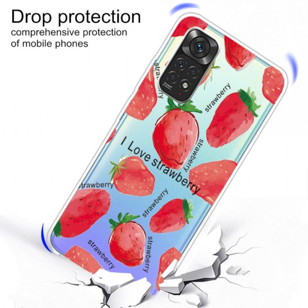 Hoesje voor Xiaomi Redmi Note 11 Pro 4G / 5G Aardbeien / Ik Hou Van Aardbei