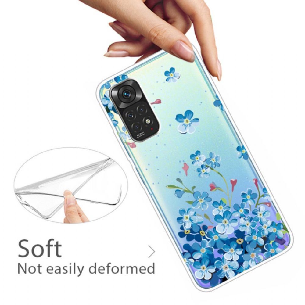 Hoesje voor Xiaomi Redmi Note 11 Pro 4G / 5G Boeket Blauwe Bloemen