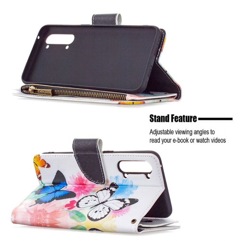 Flip Case voor Oppo Find X2 Lite Vlinderszak Met Rits
