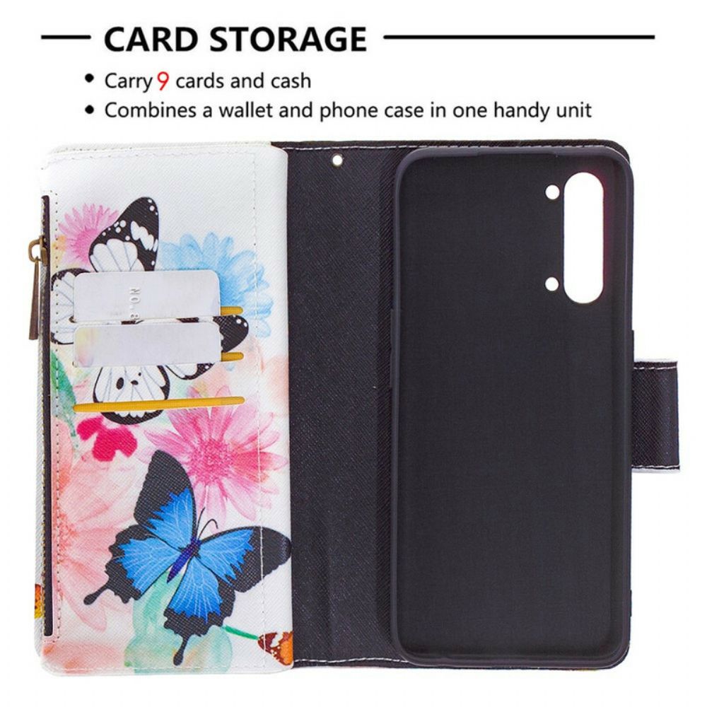Flip Case voor Oppo Find X2 Lite Vlinderszak Met Rits