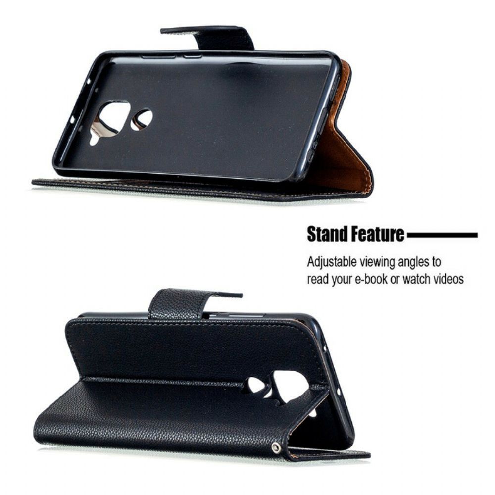 Flip Case voor Xiaomi Redmi Note 9 Folio-hoesje Litchi Flap Schuin
