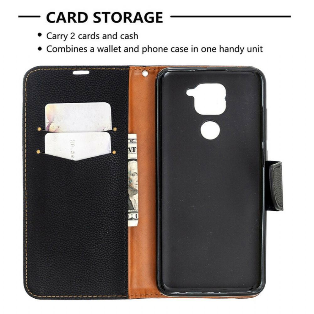 Flip Case voor Xiaomi Redmi Note 9 Folio-hoesje Litchi Flap Schuin