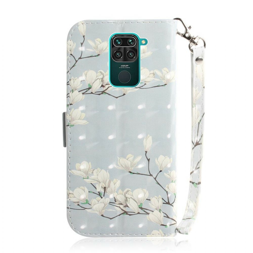 Folio-hoesje voor Xiaomi Redmi Note 9 Met Ketting Thong Bloemenboom