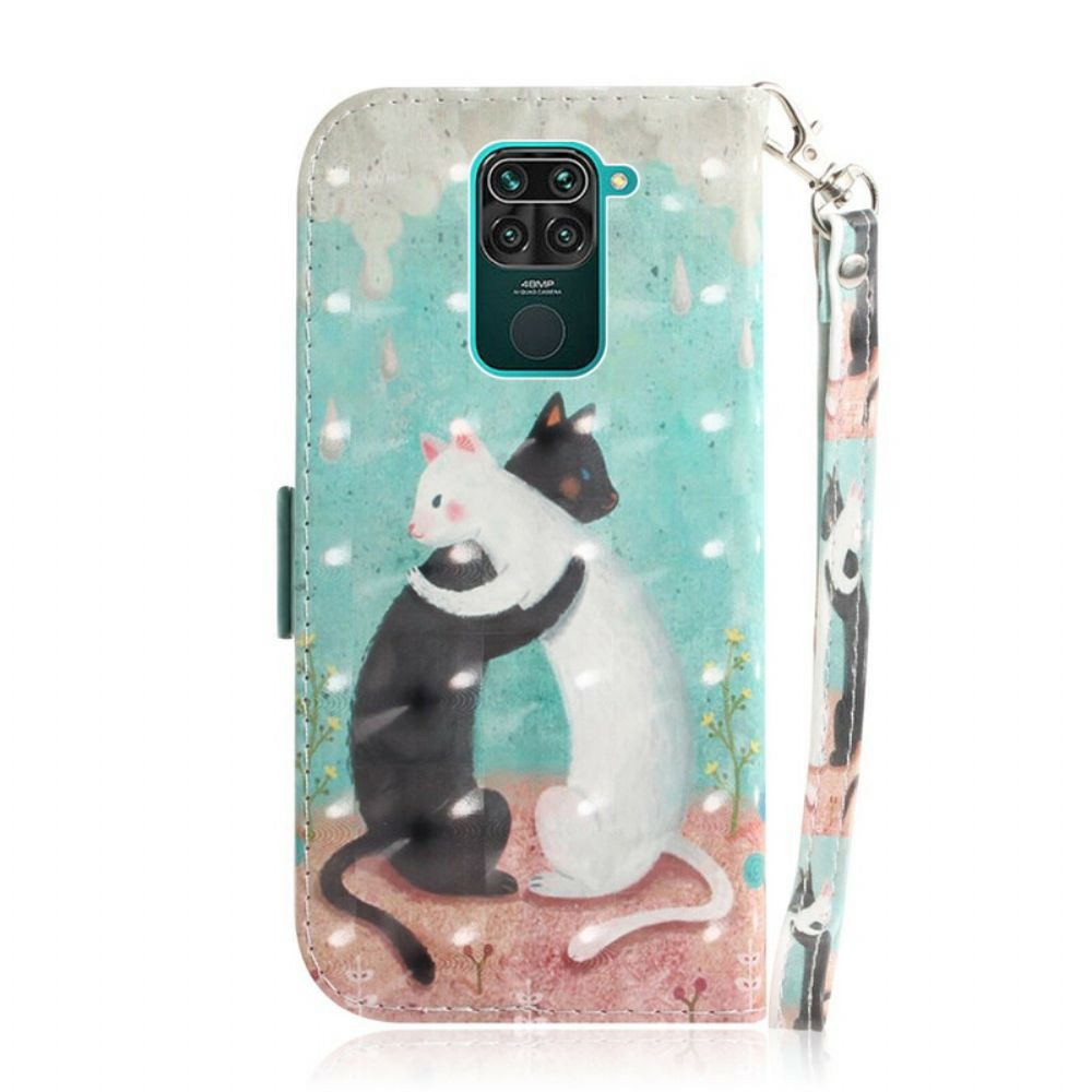 Folio-hoesje voor Xiaomi Redmi Note 9 Met Ketting Thong Kat Vrienden