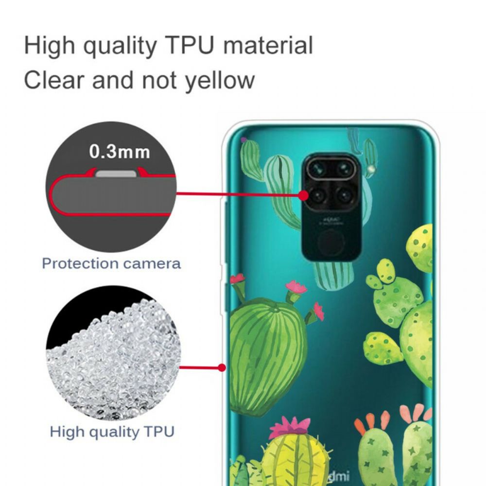 Hoesje voor Xiaomi Redmi Note 9 Cactus Aquarel