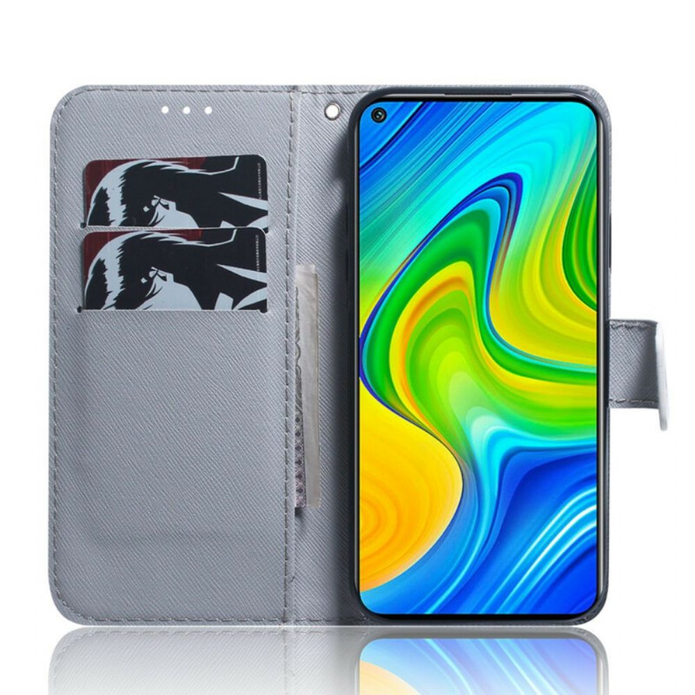 Leren Hoesje voor Xiaomi Redmi Note 9 Dromende Leeuw