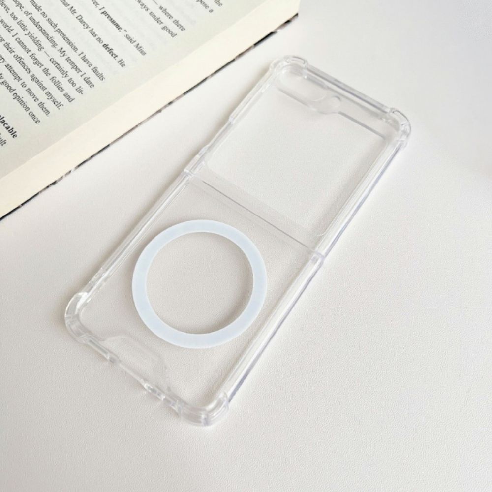 Cover Hoesje Samsung Galaxy Z Flip 5 Telefoonhoesje Transparant Magsafe-compatibel