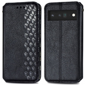 Bescherming Hoesje voor Google Pixel 6 Pro Folio-hoesje Diamant Textuur Leereffect