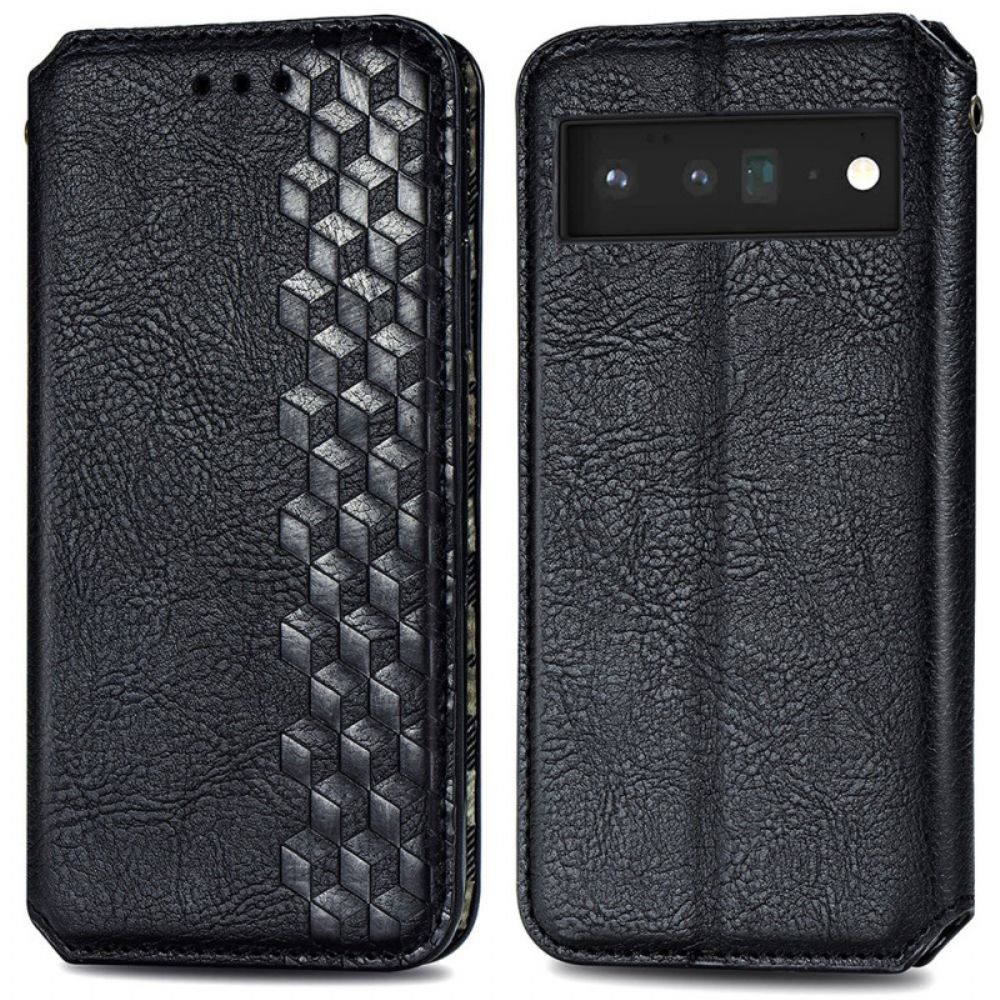 Bescherming Hoesje voor Google Pixel 6 Pro Folio-hoesje Diamant Textuur Leereffect