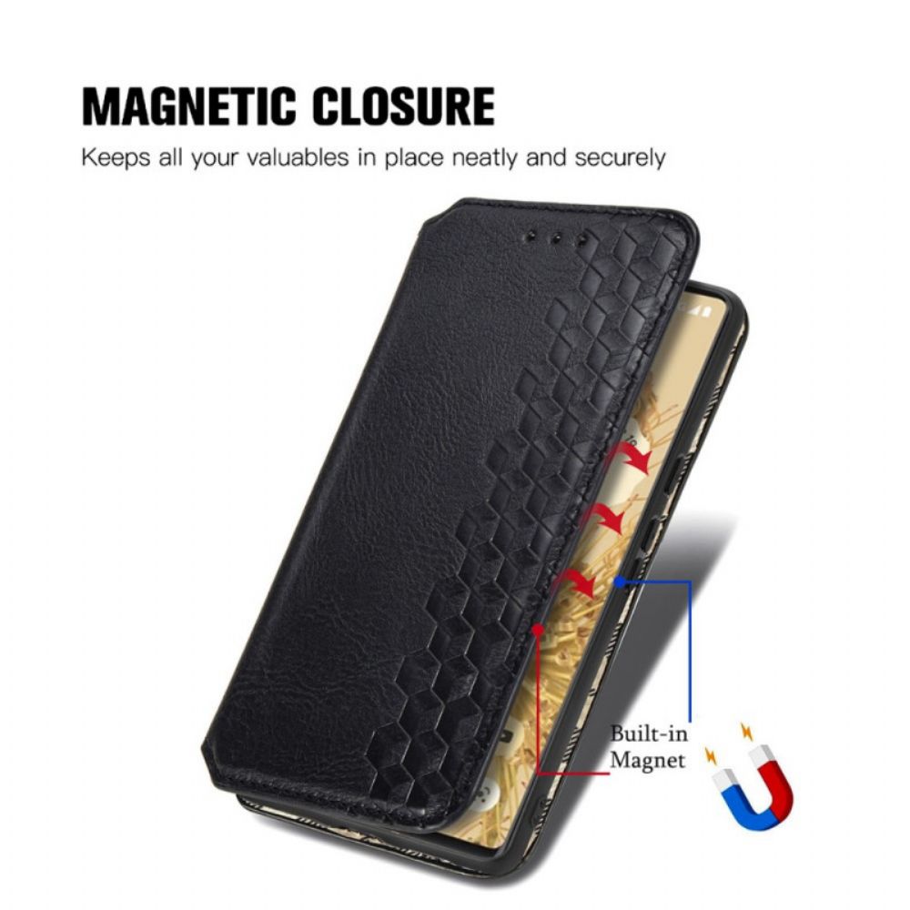 Bescherming Hoesje voor Google Pixel 6 Pro Folio-hoesje Diamant Textuur Leereffect