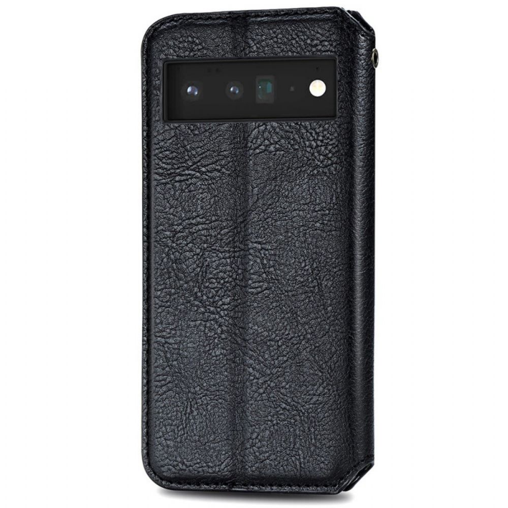 Bescherming Hoesje voor Google Pixel 6 Pro Folio-hoesje Diamant Textuur Leereffect