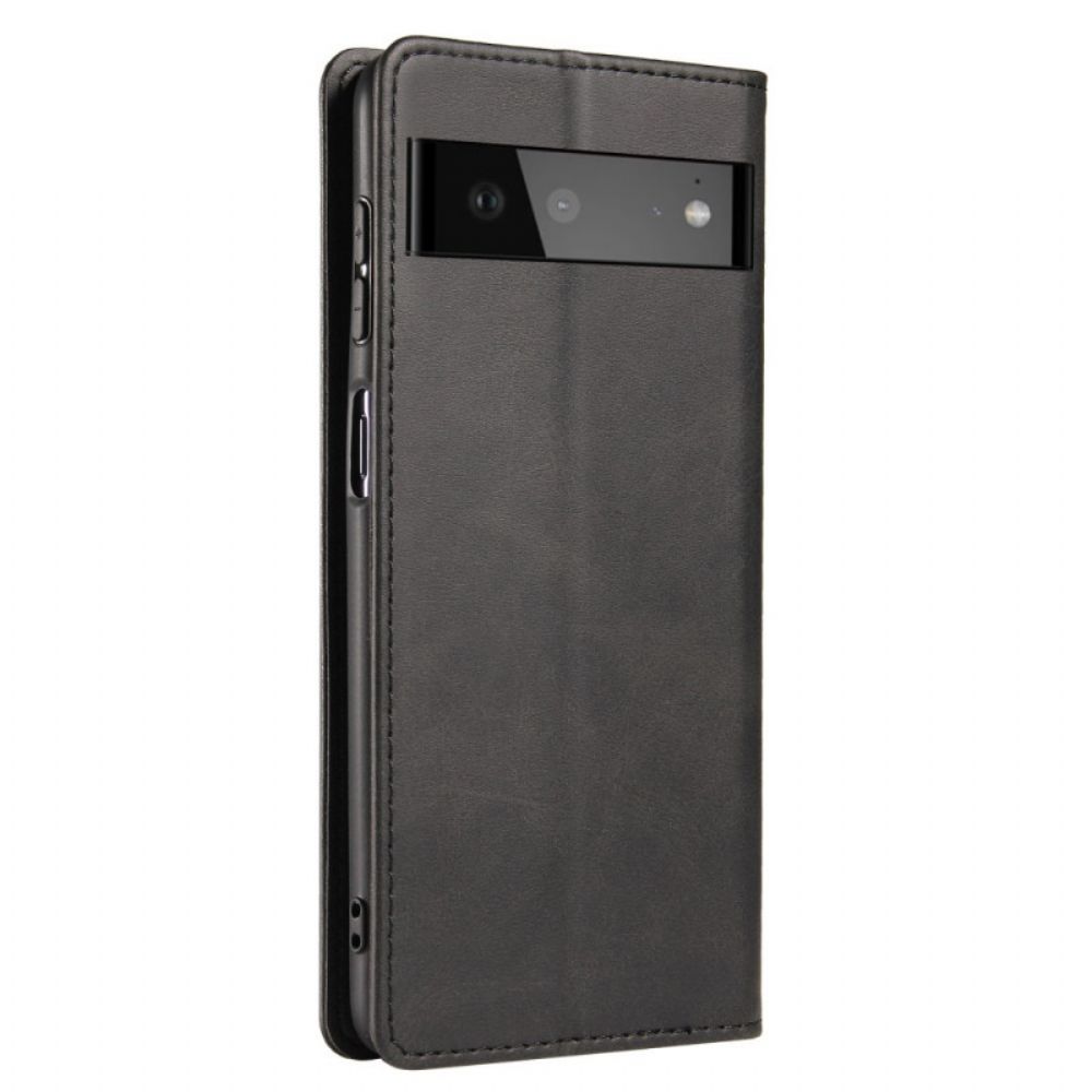 Bescherming Hoesje voor Google Pixel 6 Pro Folio-hoesje Magnetisch Leereffect