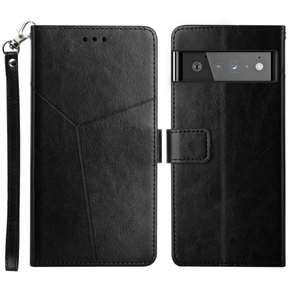 Folio-hoesje voor Google Pixel 6 Pro Geo Y Design Lederen Stijl