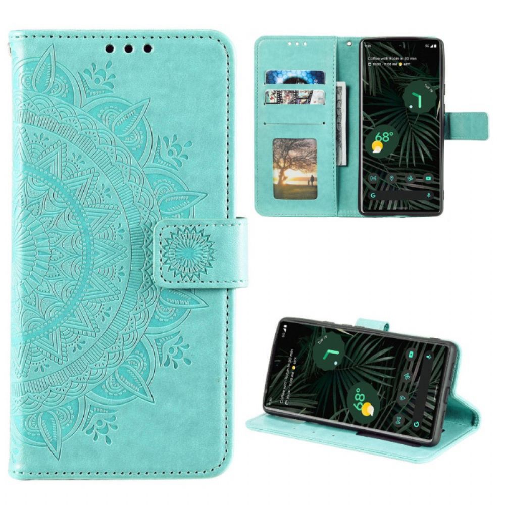 Folio-hoesje voor Google Pixel 6 Pro Zon Mandala