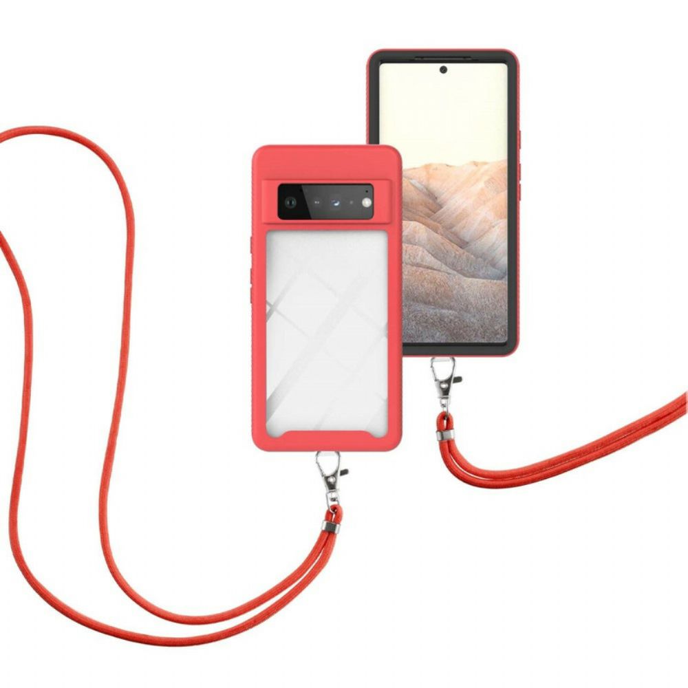 Hoesje voor Google Pixel 6 Pro Hybride Met Trekkoord En Gekleurde Contour