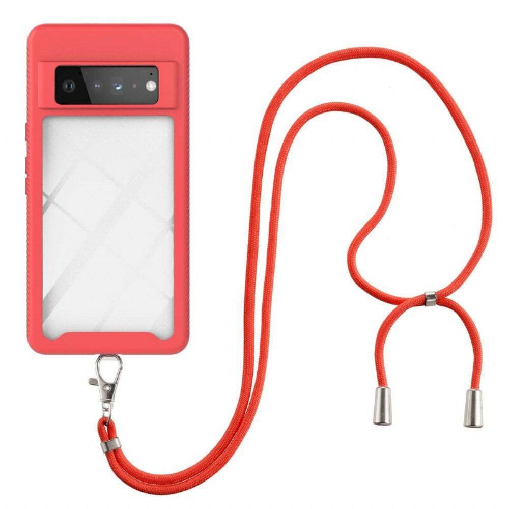Hoesje voor Google Pixel 6 Pro Hybride Met Trekkoord En Gekleurde Contour
