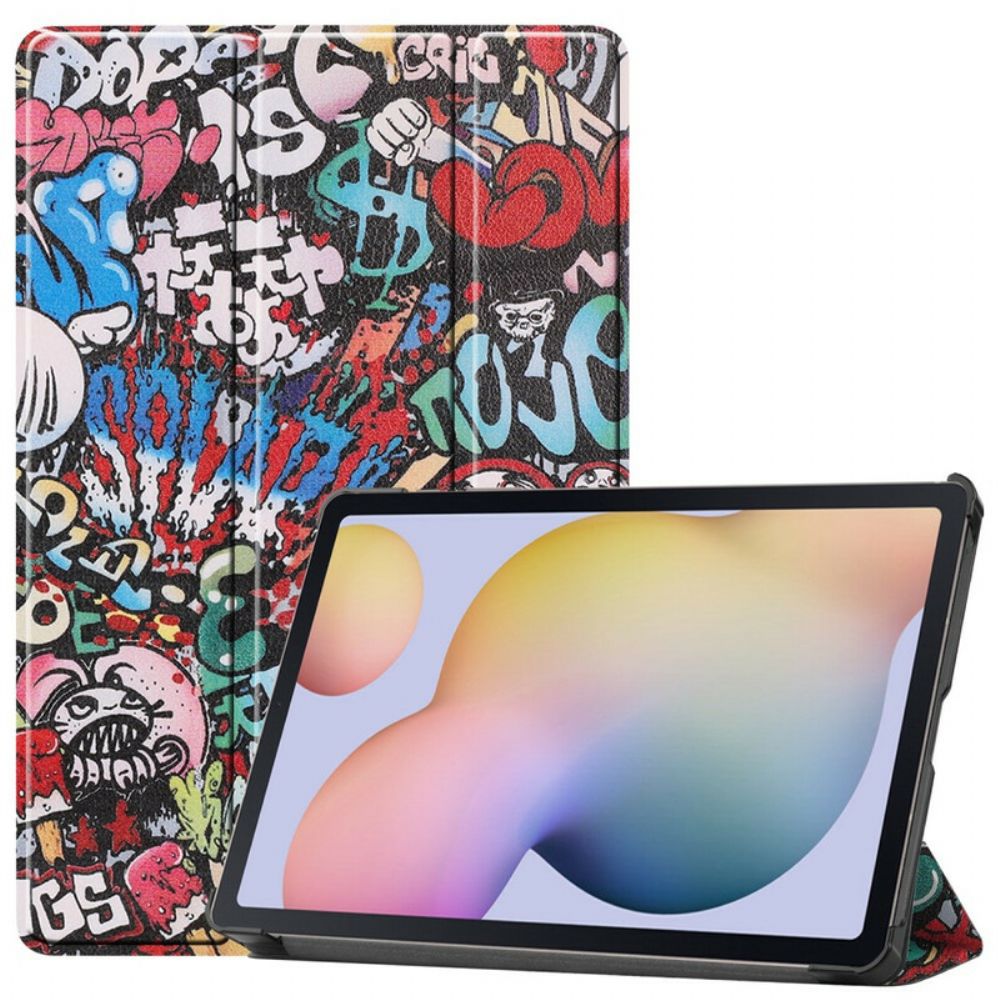 Bescherming Hoesje voor Samsung Galaxy Tab S7 Plus / Tab S8 Plus Graffiti Potlood Houder
