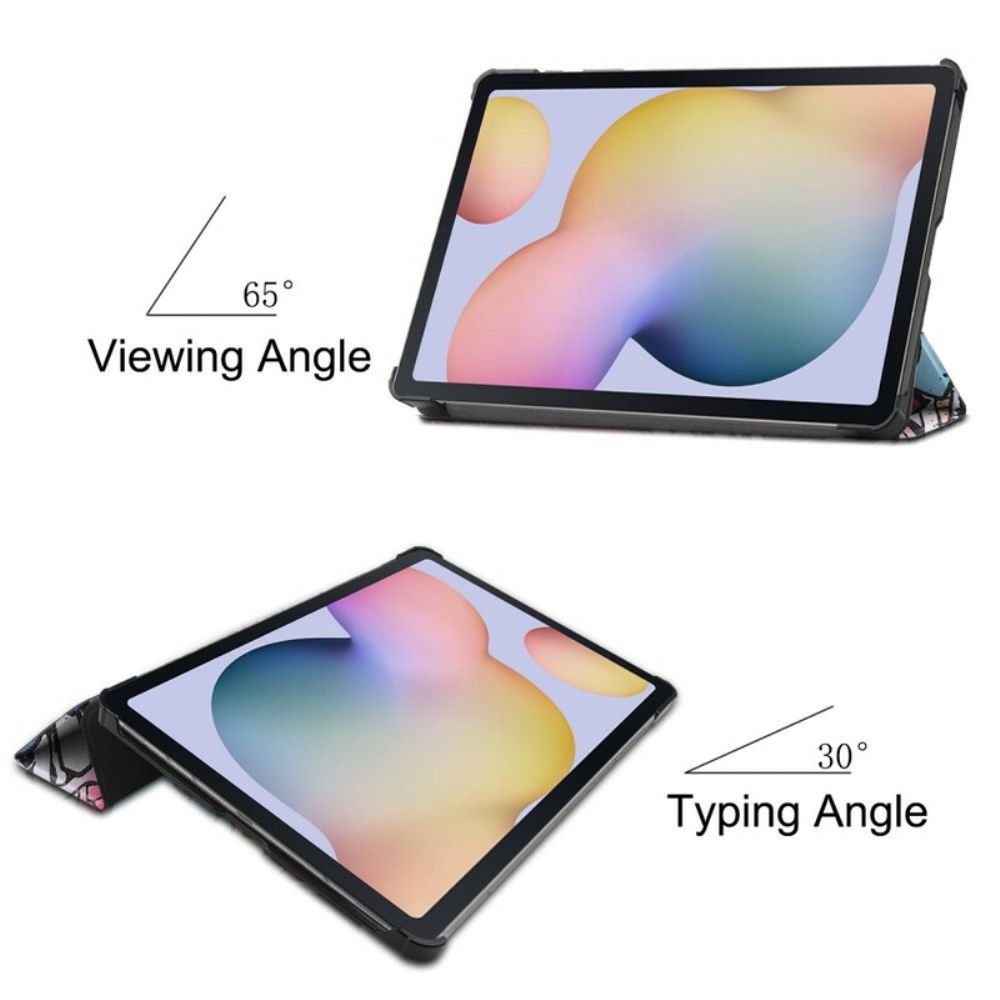 Bescherming Hoesje voor Samsung Galaxy Tab S7 Plus / Tab S8 Plus Graffiti Potlood Houder