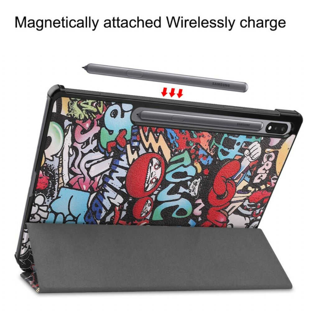 Bescherming Hoesje voor Samsung Galaxy Tab S7 Plus / Tab S8 Plus Verbeterde Graffiti