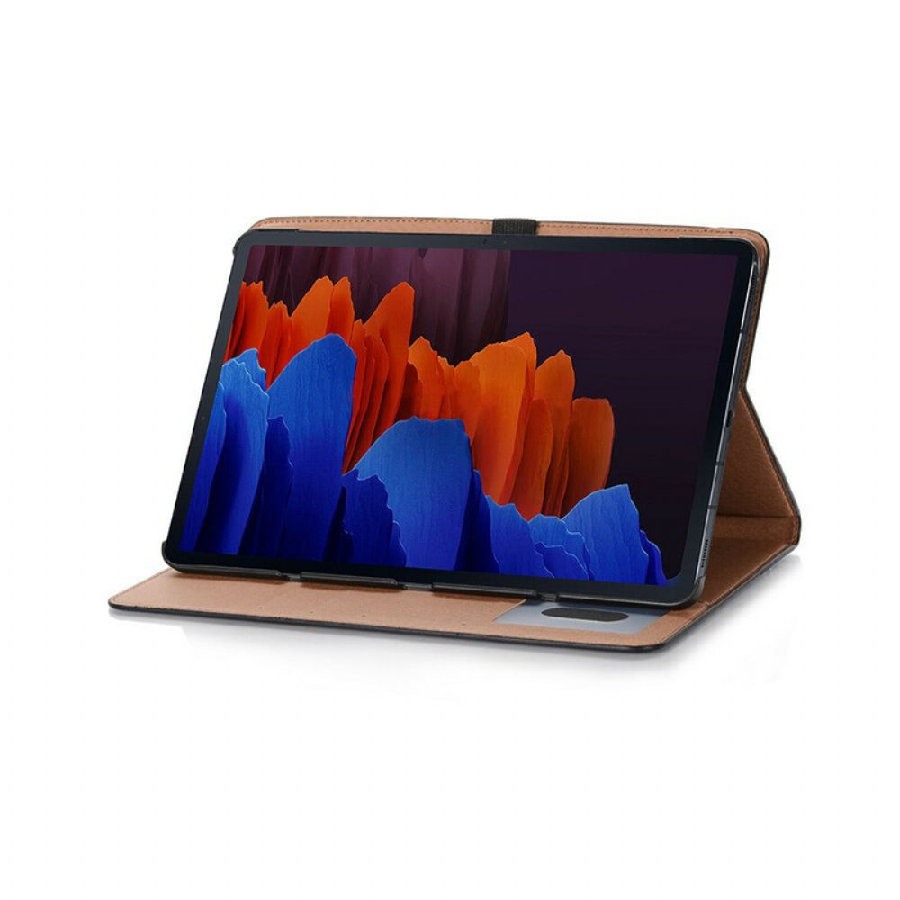 Cover voor Samsung Galaxy Tab S7 Plus / Tab S8 Plus Kunstleer Vintage Klinknagels
