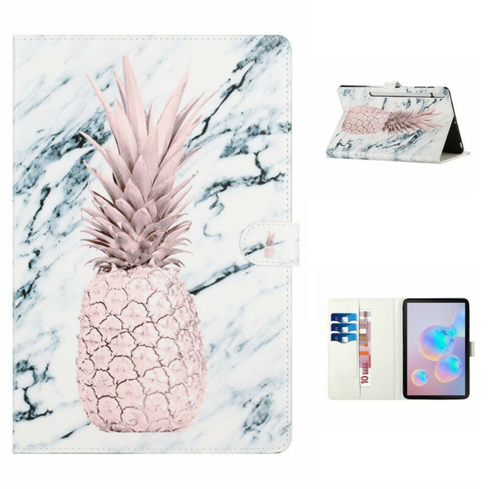Leren Hoesje voor Samsung Galaxy Tab S7 Plus / Tab S8 Plus Ananas