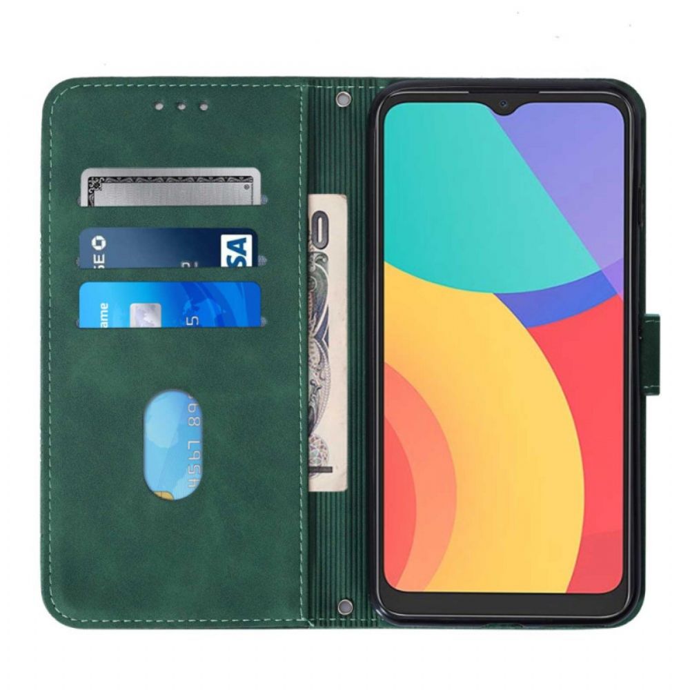 Leren Hoesje voor Alcatel 1S / 3L (2021) Met Ketting Band Piramide Ontwerp
