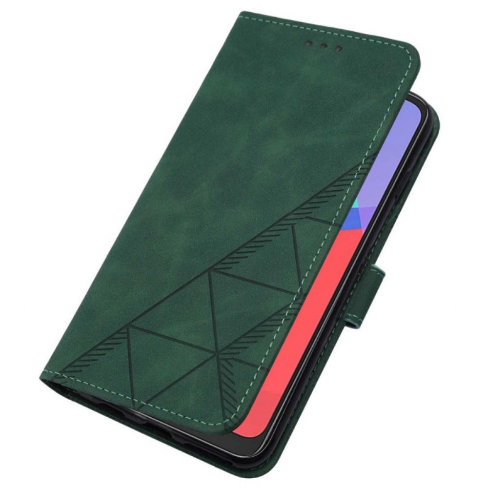 Leren Hoesje voor Alcatel 1S / 3L (2021) Met Ketting Band Piramide Ontwerp
