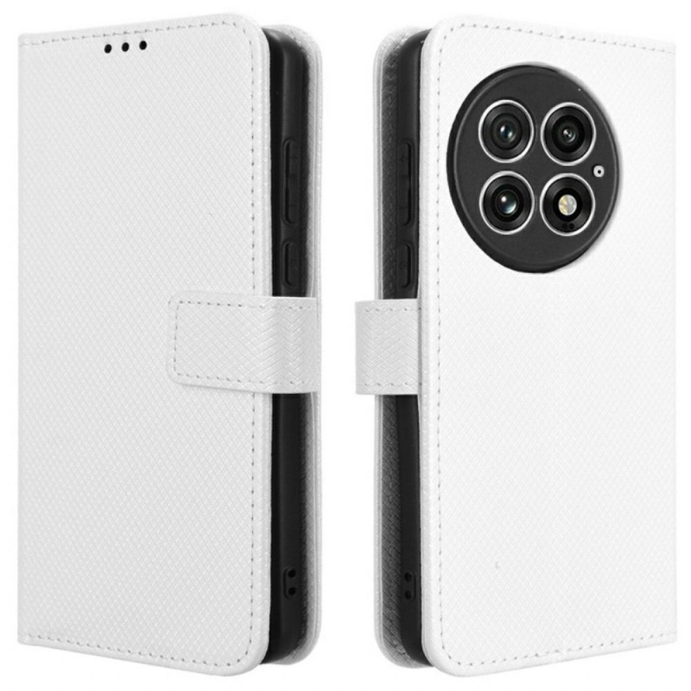 Flip Case Leren Oneplus 13 Diamantstructuur