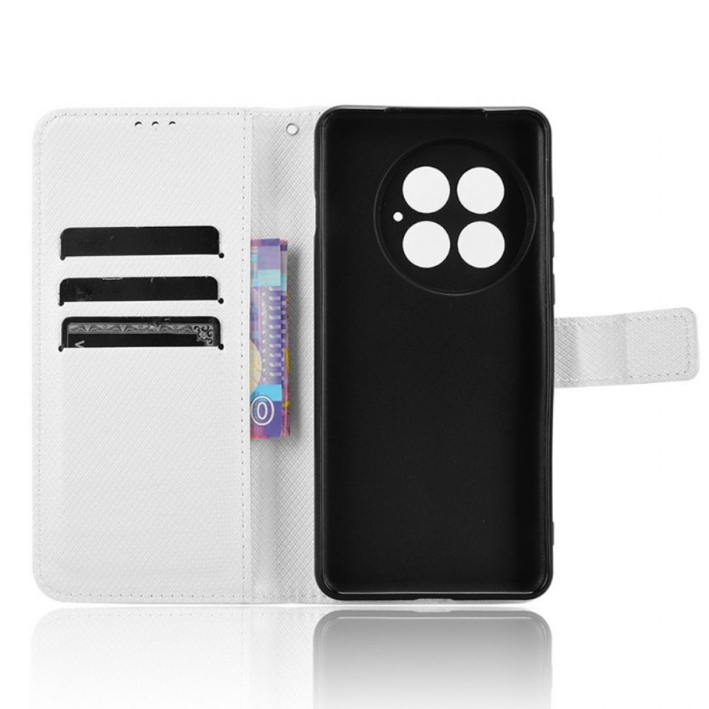 Flip Case Leren Oneplus 13 Diamantstructuur