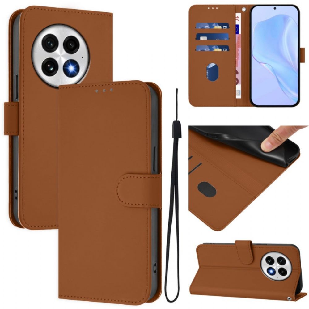 Flip Case Leren Oneplus 13 Effen Portemonnee